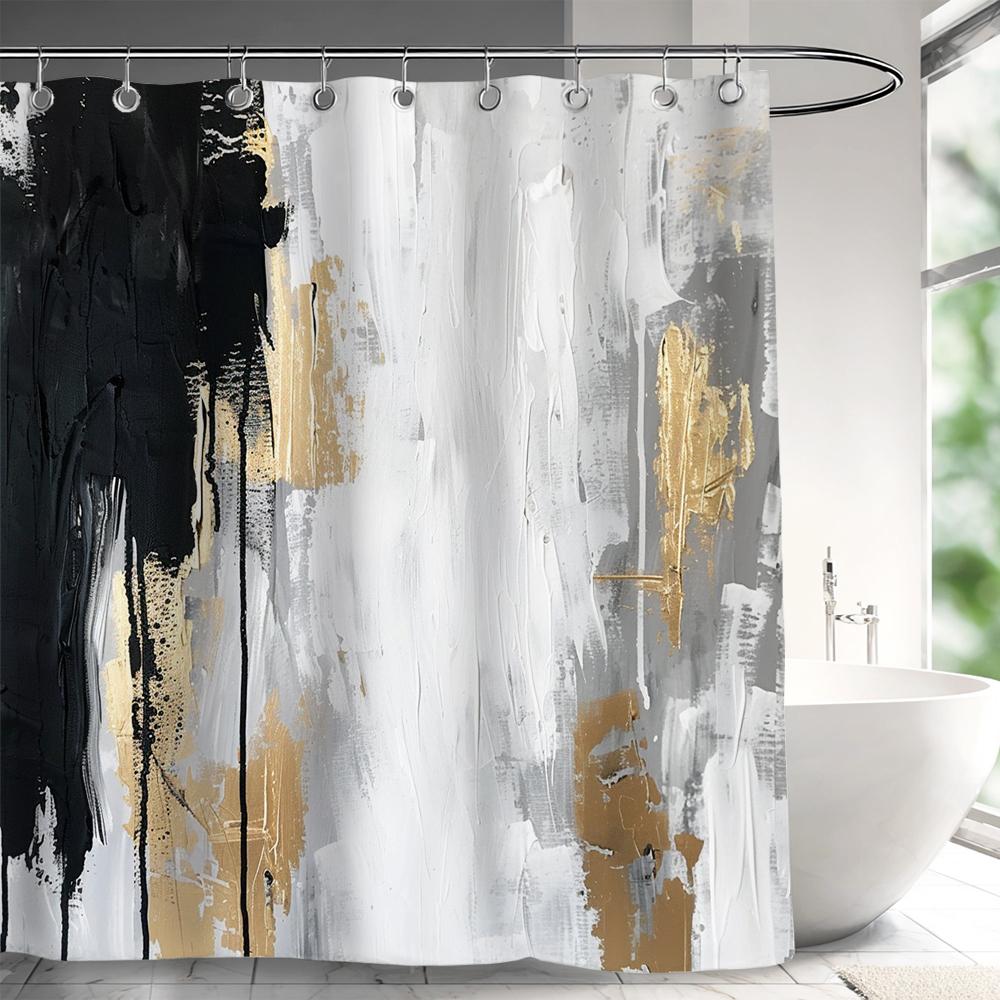 Fashion Simple Art Line Shower Curtains , Waterproof Bathtub Curtain, Home Decoration Creative Personality Bathroom Curtain