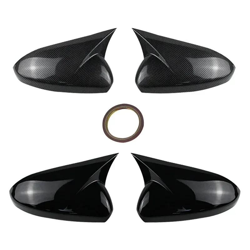 For Chevrolet Cruze 2009-2014 Car Rearview Side Mirror Cover Cap Trim Carbon Fiber Glossy Black Style
