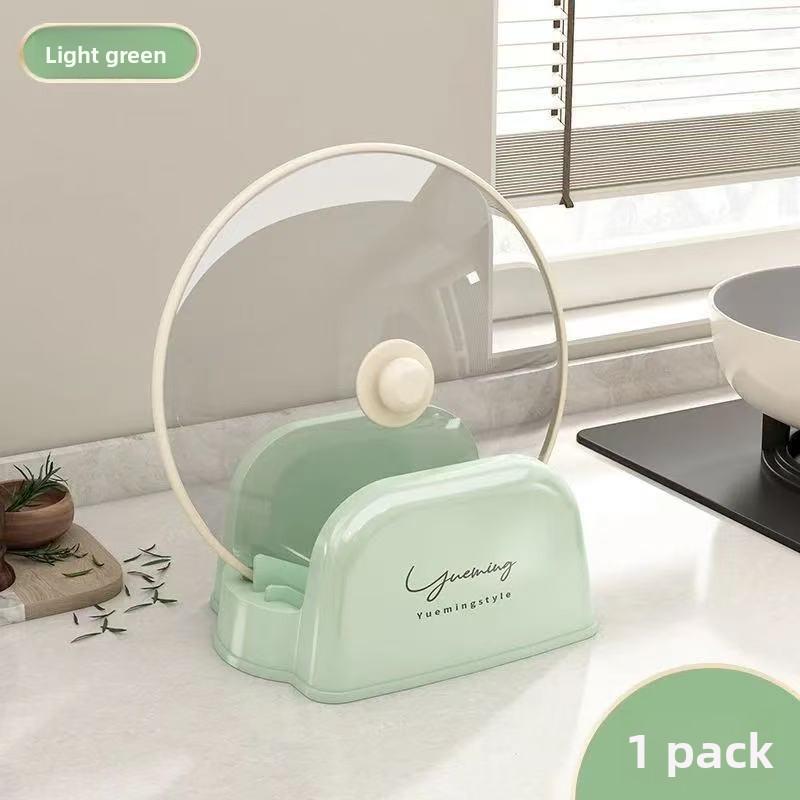 

Vertical pot lid rack spatula holder kitchen stove storage rack draining tool spoon holder multi-function pot lid holder зелений