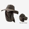 Summer Bucket Hat, Breathable Quick-Dry Fisherman Hat with Detachable Face Neck Guard, Adjustable Drawstring Sun Protection Hat for Outdoor Gardening