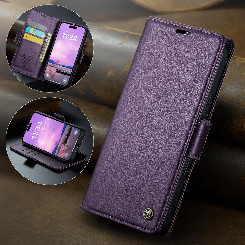 CaseMe-023 Flip Leather Case For iPhone 17 Pro Max Luxury Magnetic Wallet Card Slots Cover Stand Protectives Skins Shell