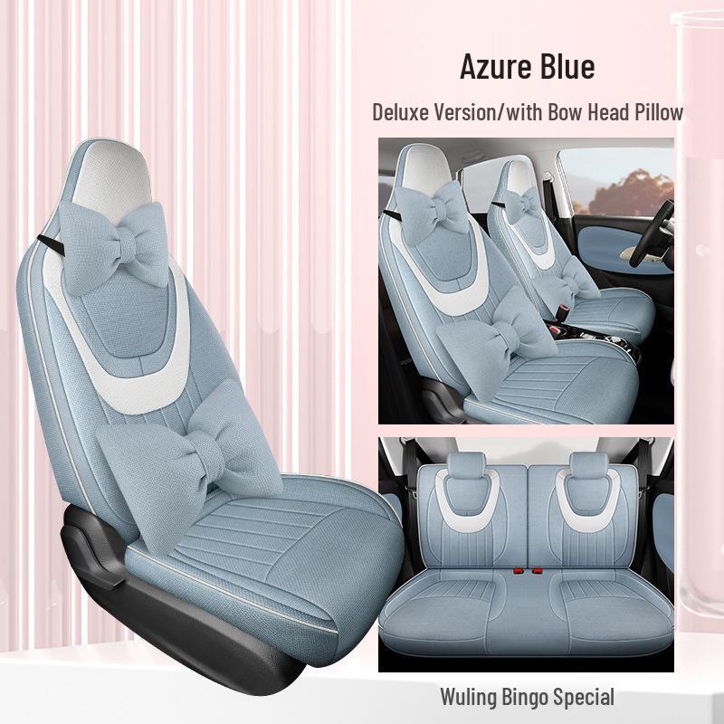 2023 Wuling Bingo Cute Cartoon Car Seat Covers for Women - Winter & All-Season Full Surround Cushion.