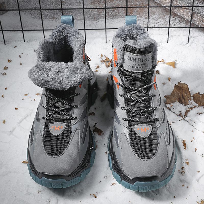 Snow Boots Winter Velvet Thickened Warm Outdoor Thick Soles Winter High-top Large Cotton Shoes
