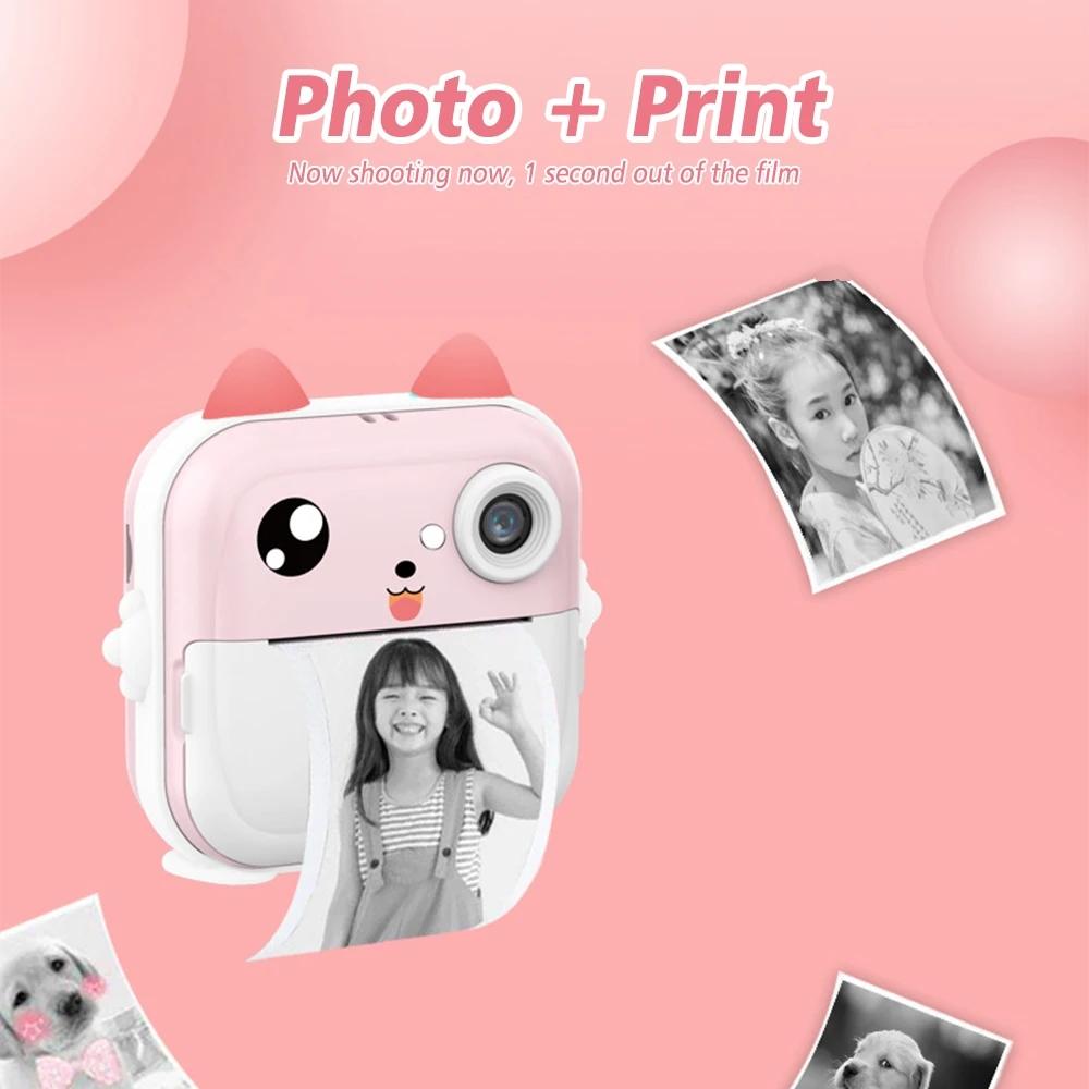 Children Instant Print Camera Children Video Pography Digital Po Camera Toy Mini Thermal Printer Ideal for Boy Girls Birthday Present
