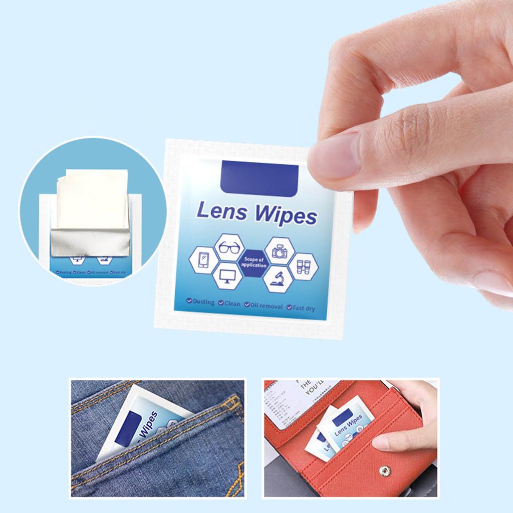 Pack Of 100 Disposable Lens Cleaning Wipes For Glasses Sunglasses Cameras Safe Nonwoven Cloth
