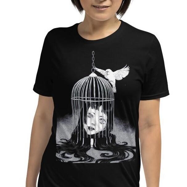 Anime Girl Manga Horror Creepy Short-Sleeve Unisex T-Shirt
