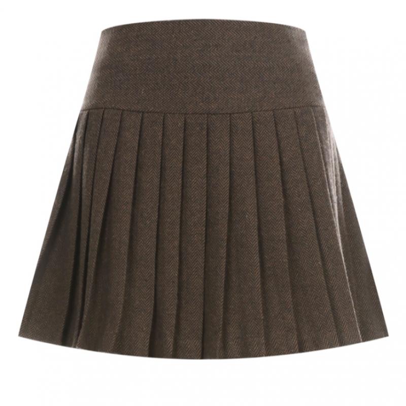 Shop   Women S Herringbone Golf Short Pleated Skirt Charcoal nS wSk 20020