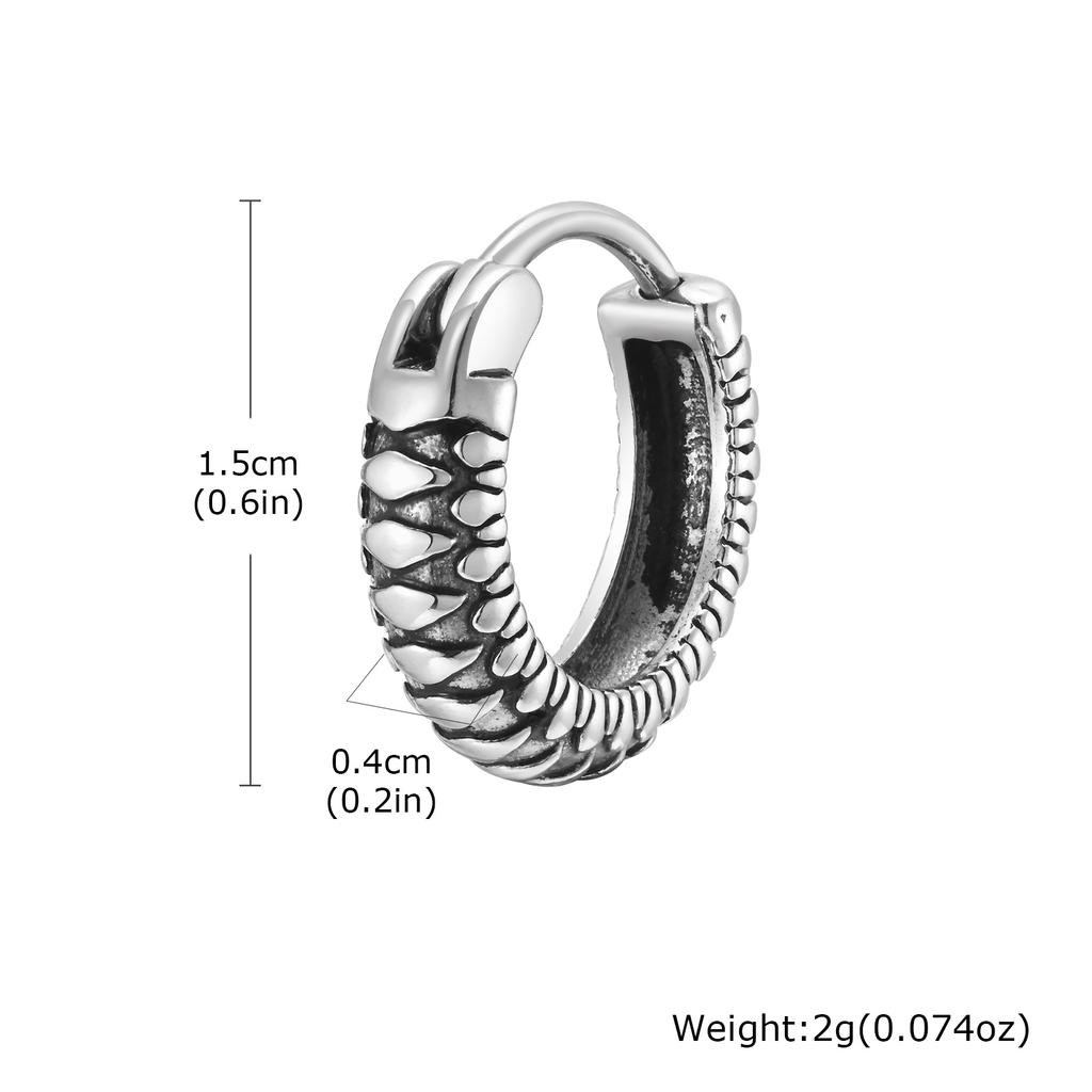 Punk Snake Hoop Earrings for Men,Vintage Waterproof Stainless Steel Sanke Earrings,Gothic Ear Jewelry Gift