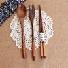 Wood Portable Tableware Wooden Cutlery Sets Travel Dinnerware Suit Environmental with Cloth Pack Gift