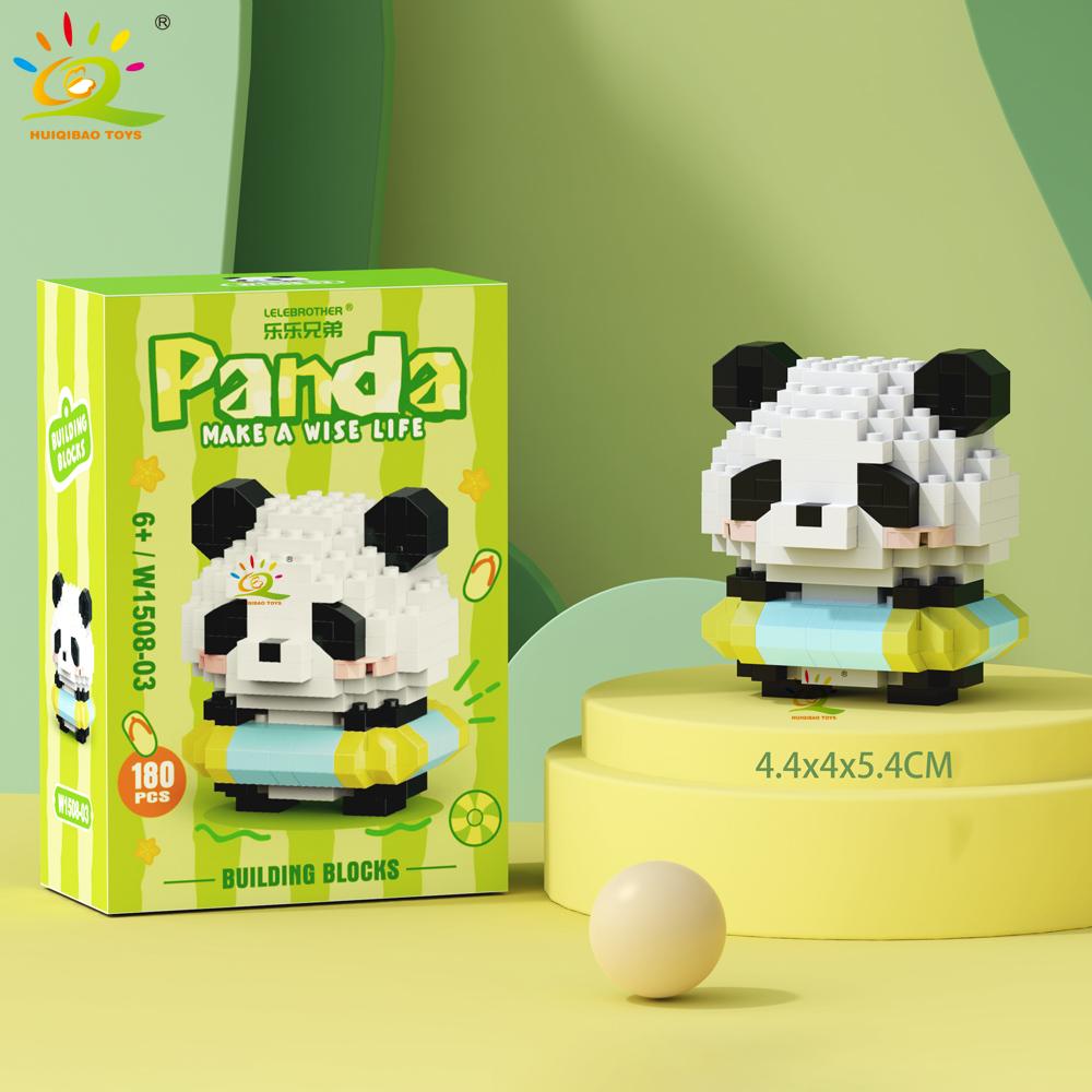 Mini Niedlicher Panda Mikrobausteine 3D Diamantmodell Tiersteine DIY Stadtbausteine für Kinder Kindergeschenk