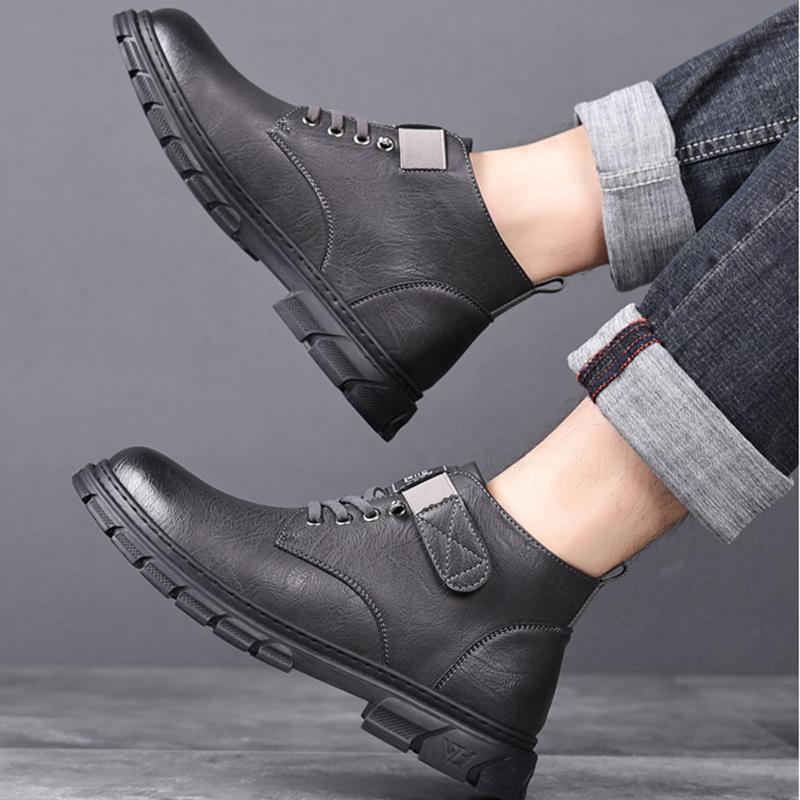 Autumn Fashion Men's New Winter High-top Snow Boots Warm Boots Plus Velvet Warm Cotton Shoes Men's Winter Boots Size 38-44