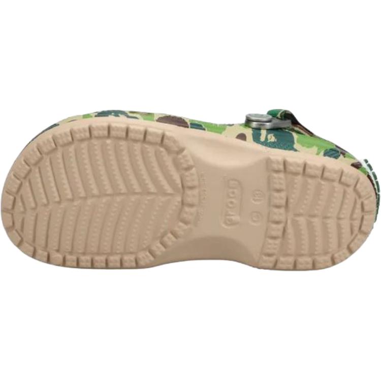 A BATHING APE X Crocs Classic Clog Anti Slip Wear Resistant Low Top Children's Sandals Green Kids'