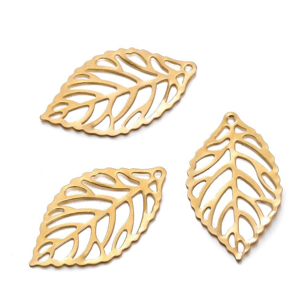 50Pcs/Lot Hollow Tree Leaves Charms Pendants for DIY Earrings Necklace Bracelet Jewelry Making Findings Accessories Supplies