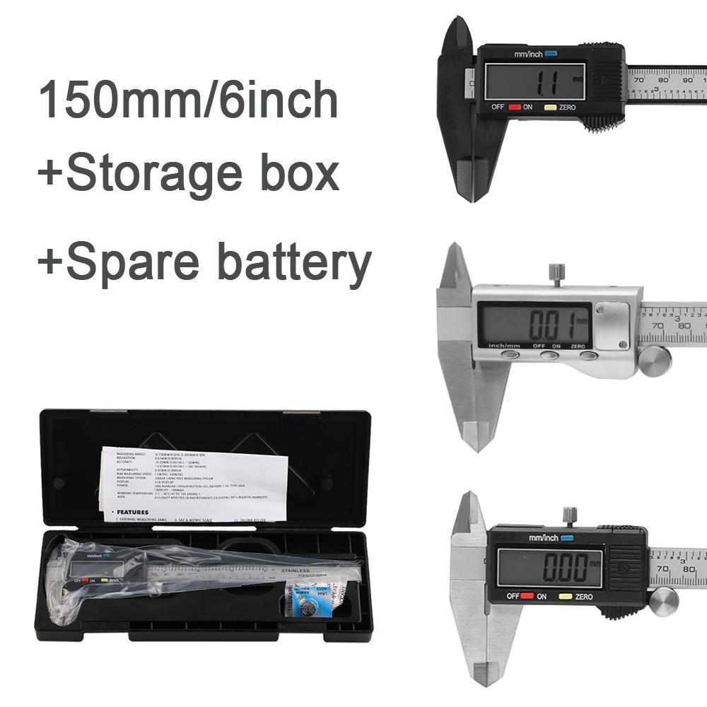 Measuring Tool Electronic Precision Stainless Steel LCD Gauge Digital Vernier Caliper Micrometer