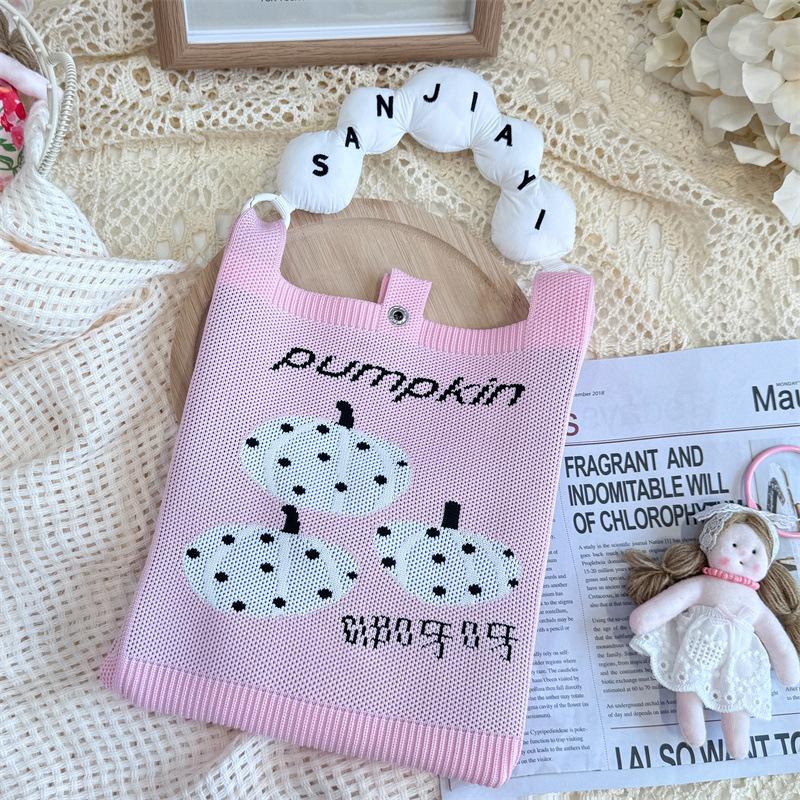 Ins Original Knitted Mobile Phone Bag, Convenient Storage, Student Cute Cartoon Messenger Bag