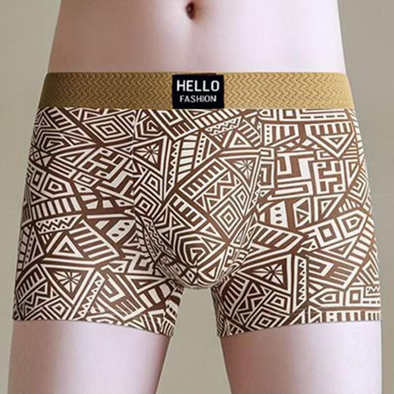 Men's Mid-Rise Ethnic Style Retro Boxer Briefs - Trendy & Breathable