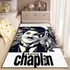 Pop Culture Area Rug, Charlie Chaplin Silent Film Movie Collage Poster, Living Room Decor, Non-Slip Mat