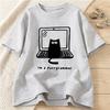 Computer Cats Graphic Print Tshirt for Women Unisex Summer Funny Casual Fashion Harajuku Loose Tops Crew Neck Short Sleeve Tshirt