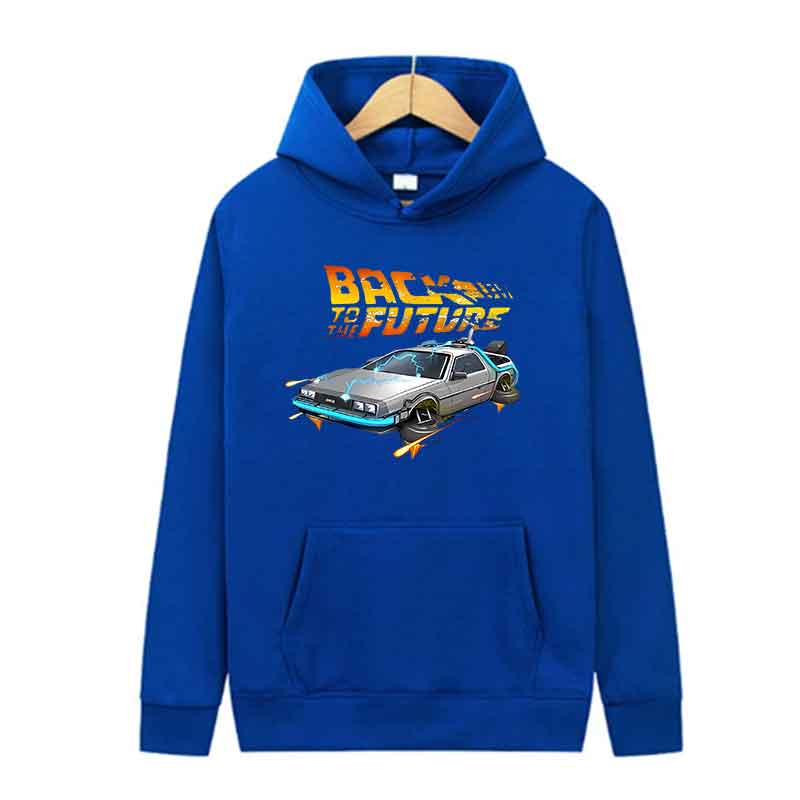 Powrót do Przyszłości Retro Samochód DeLorean Nadruk Bluza z Kapturem Długi Rękaw Top Męski Codzienny Streetwear Pulower Wiosna Jesień Odzież Unisex