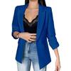 Damen Anzugjacke Revers Langarm Klappentaschen Anzugjacke Einfarbig Vorne Offen Bürodame Business Outwear