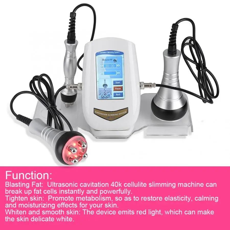 3 In 1 40K Cavitation Ultrasonic Machine - Body Slimming Weight Loss Tool for Skin Rejuvenation, Multipolar Tighten & Anti-wrinkle, Home Use