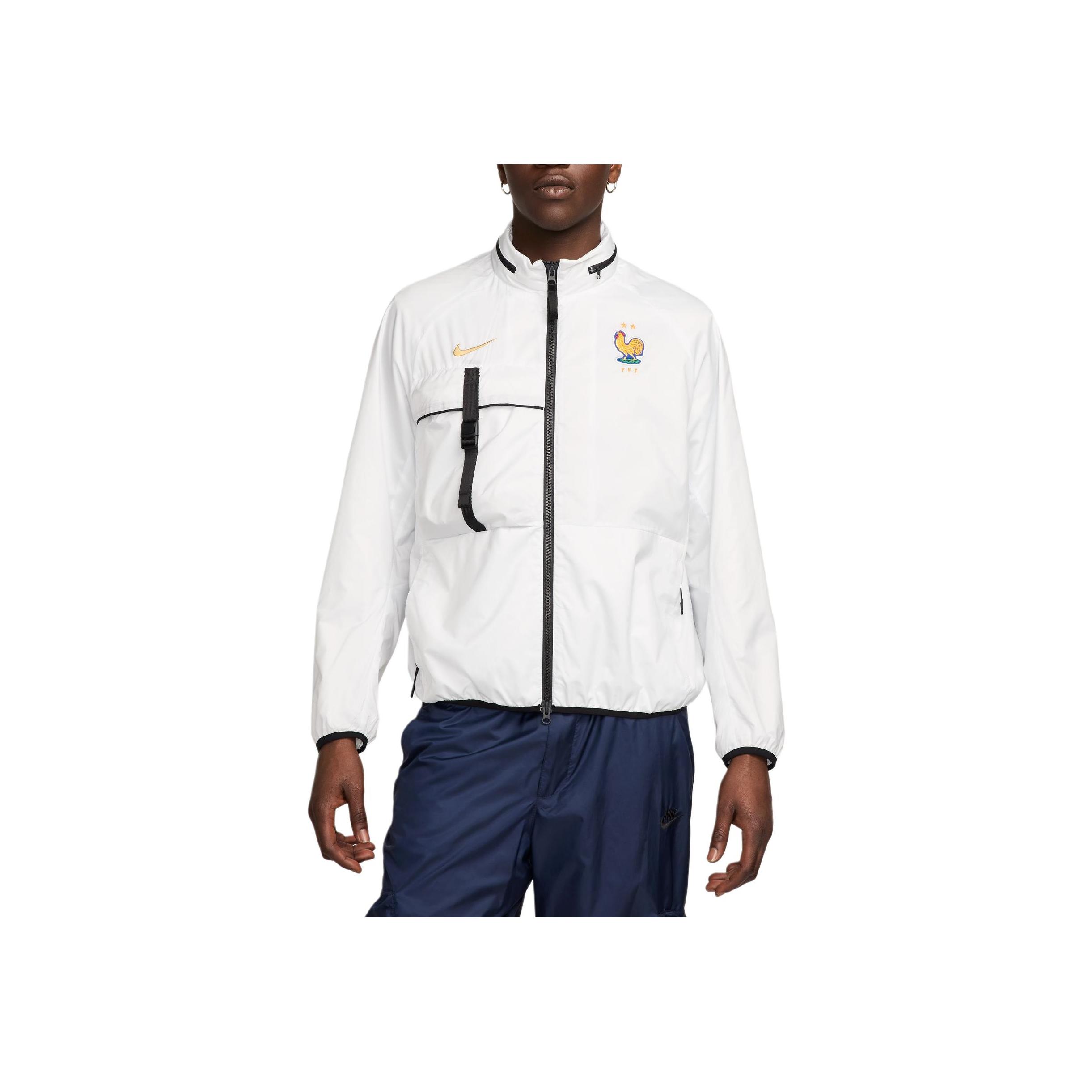 

Nike Color Block Logo Embroidery Design Comfortable Stand Collar Long Sleeve Jacket Men Jacket Mountain-White FZ8361-121 M