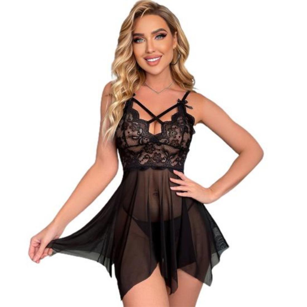 

Новое европейское и американское нижнее белье кружевное тонкое сексуальное пижамное белье комплект из двух частей ночные рубашки с подвязками M