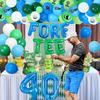 Golf 40th Birthday Decorations for Men, Fore Tee Balloon Garland Kit with Glitter Foretee Cake Topper, Golf Ball Balloons, Number 40 Balloon, Sports