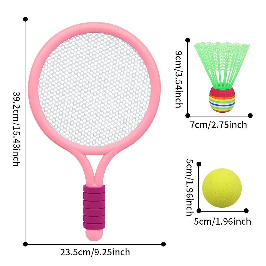Kinder Sport Badminton Schlägerset, Indoor- und Outdoor-Freizeitsport interaktives Wettbewerbsspielzeug, zweifarbig optional