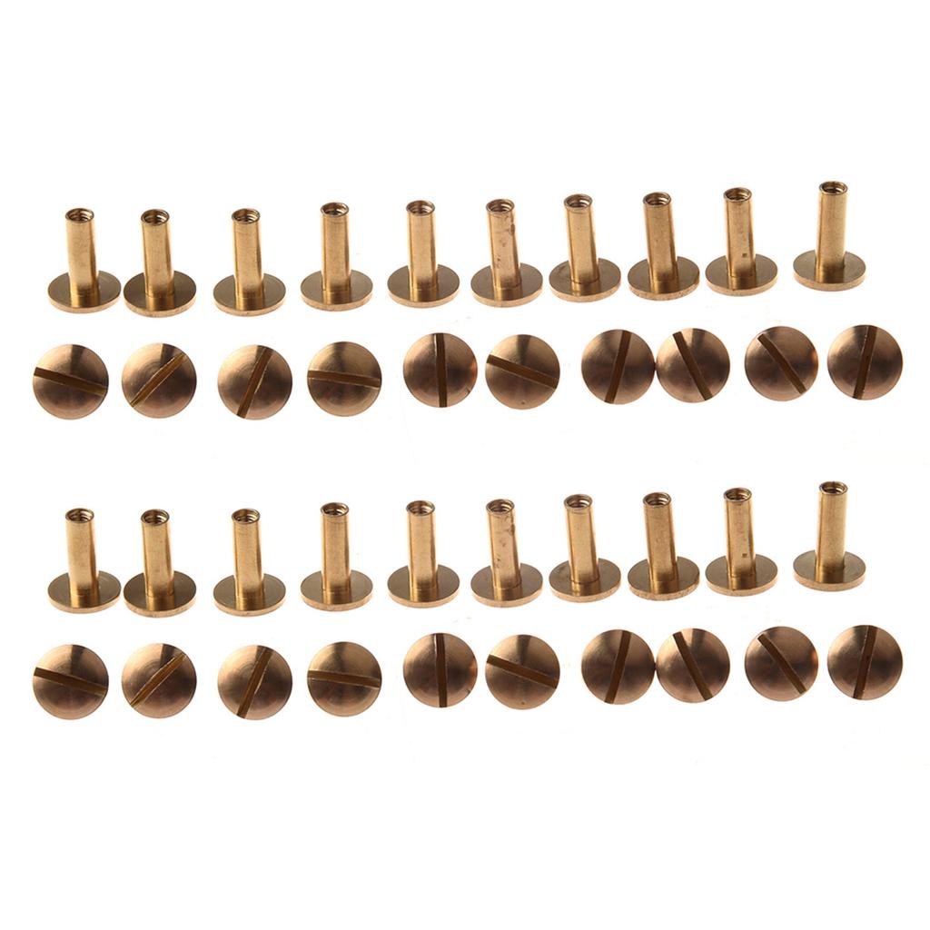 ABWR-20X Arc Solid Brass Button Stud Screw Nail Screw Back Leather Rivet Belt 12Mm