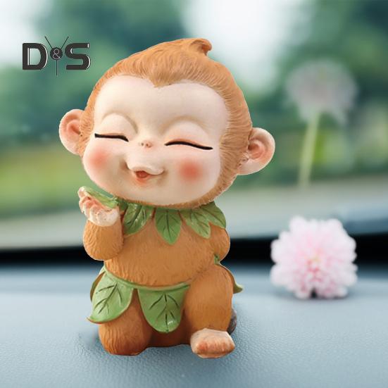 Cartoon Monkey King Figurine Sitting Sleeping Monkey Statue Great Sages Equalling Heaven Sculpture Home Office Car Dashboard Decoration Ornament