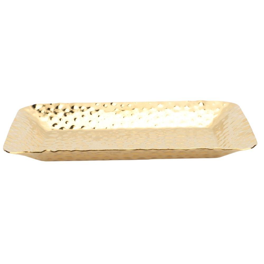 Hammered Texture Rustless Steel Tray Thickened Metal Tray Decorative Hammered Tray Bathroom