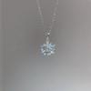 Simple Blue Zircon Snowflake Pendant Necklace for Women Fashionable Personalized Daily Accessories Party  Birthday Gifts
