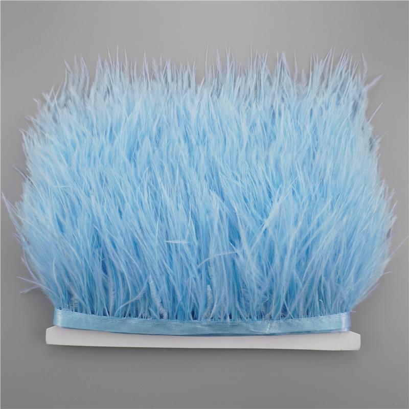 8-10cm Ostrich Feather Trims for Needlework and Handicraft Black Plume Skirt Decoration Natural Feathers Ribbon Fringe