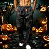 Herren Locker geschnittene Jogginghose mit Taschen Halloween-Print Schweißhose für Freizeit und Training