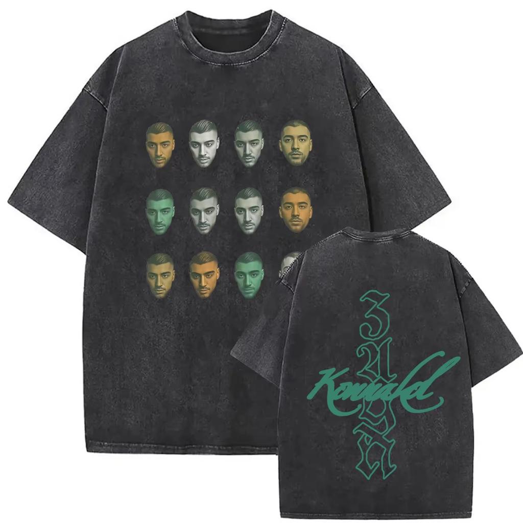 2026 Vintage Lavato Singer Zayn Malik KONNAKOL Musica Magliette Uomo Donna Abbigliamento Fan Casual Comfort Girocollo Manica Corta Abbigliamento Casual