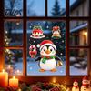 Festive Home Window Decor Christmas Static Clings, Reusable Decals with Santa Snowman Snow Storefront Holiday Ornaments House Designs, Double