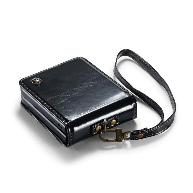 

Противоскользящий кожаный чехол-сумка с кожаным ремешком для телефона Samsung Z Flip4 5 г, чехол для Samsung Galaxy Z Flip4 Flip 4 Zflip4, аксессуары для сотовых телефонов for Samsung Z Flip 4 чёрный