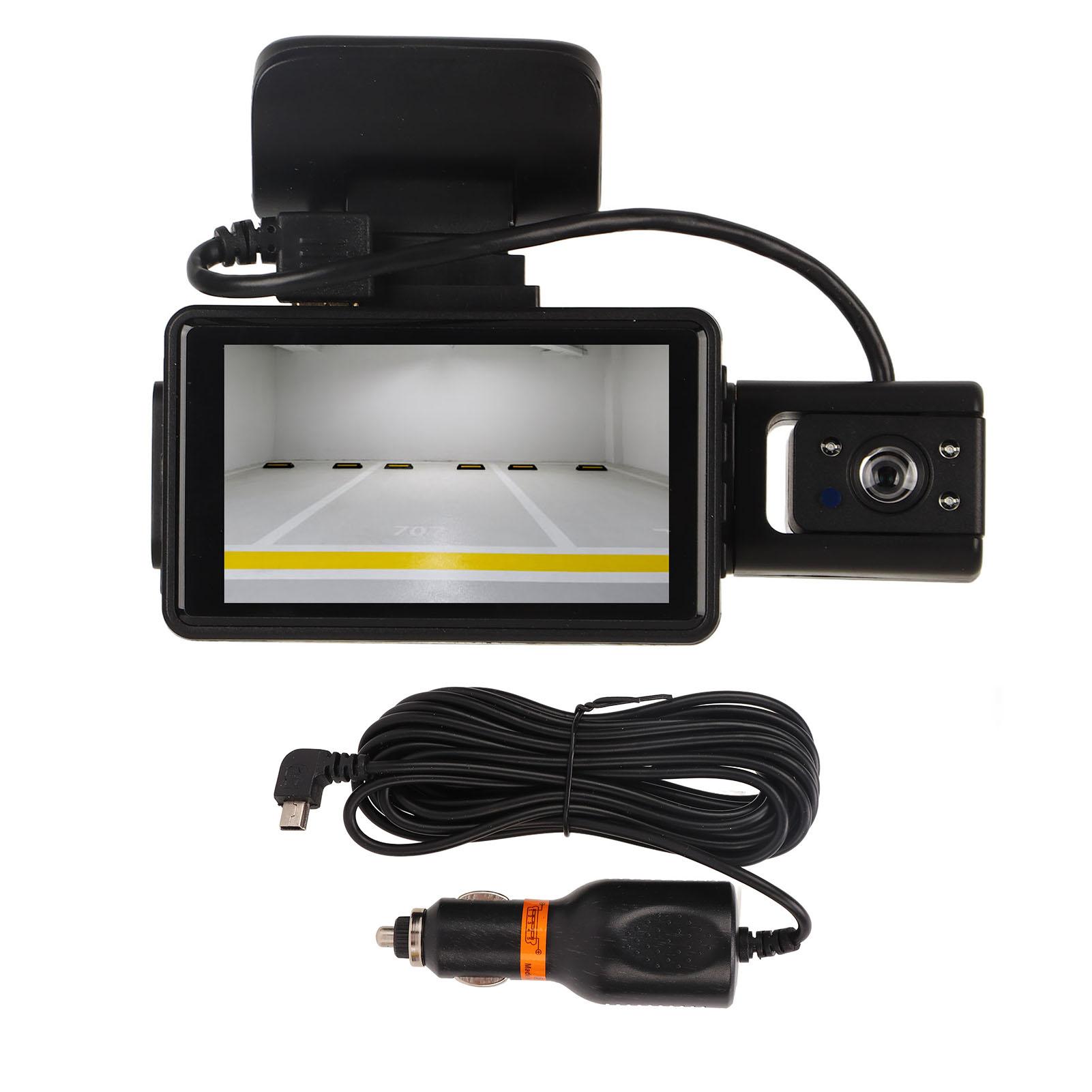 

Видеорегистратор с 3-дюймовым IPS-экраном HD, вращением на 360 градусов, передним и задним двумя объективами, датчиком G, ночным видением