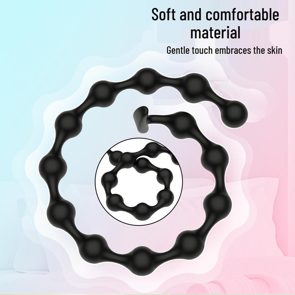 Ultra-Long Silicone Beaded Anal Plug: Smooth, Soft Anal Massage Toy for Men and Women.