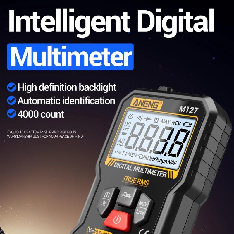 2026 ANENG M127 Intelligent Digital Multimeter PT1005B Test Leads Probe AC/DC Voltage Resistance Tester 1000V 10A Universal Needle Tip Diagnosis Tools