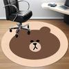 1pc Brown Bear Line Office Round Area Rug, Under Office Chairs Bedroom Living Room Home Decor  a1022189