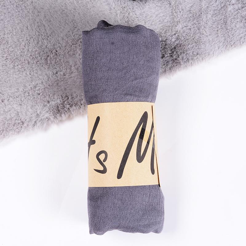 2022 Women's Cotton & Linen Candy Color Neck Scarf – Soft, Solid Hue Gift Scarf