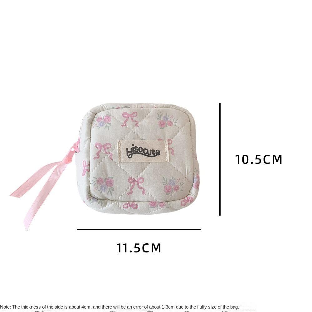 Creative Bowknot Sanitary Pads Bag Data Cables Organizer Large Capacity Small Cosmetic Bag Multipurpose Napkin Pouch Storage Bag