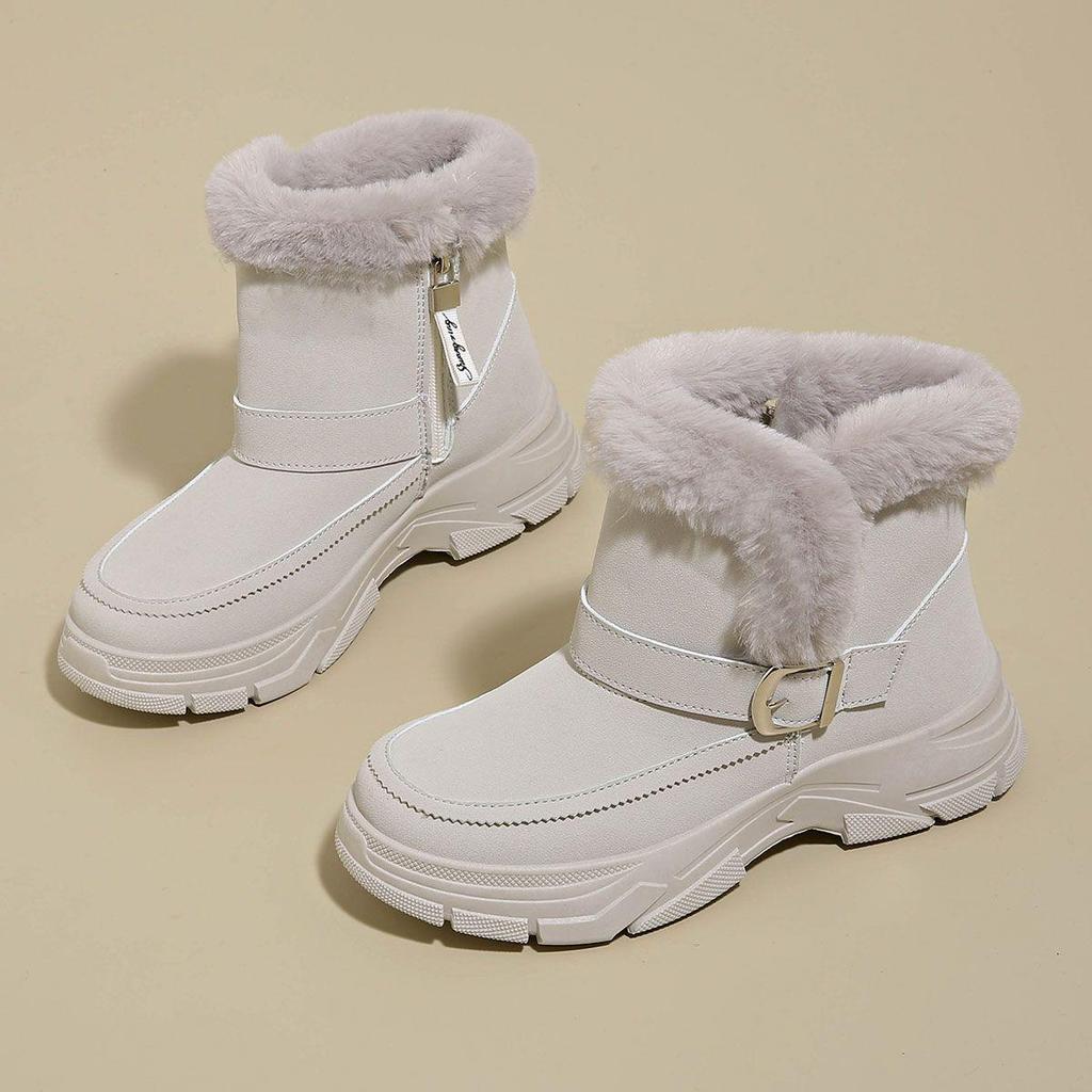 Women's Thick-Soled Non-Slip Winter Snow Boots with Plush Velvet Lining