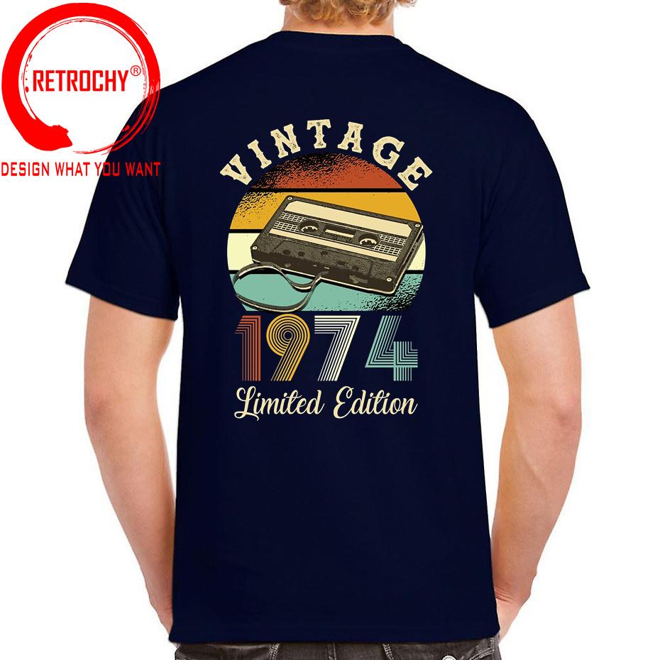 Retro Limited Edition Born In 1974 T Shirt Unisex Vintage 1974 Tshirt Cassette Tape Teeshirt Unisex Unisex Tshirt 70s Birthday Clothes