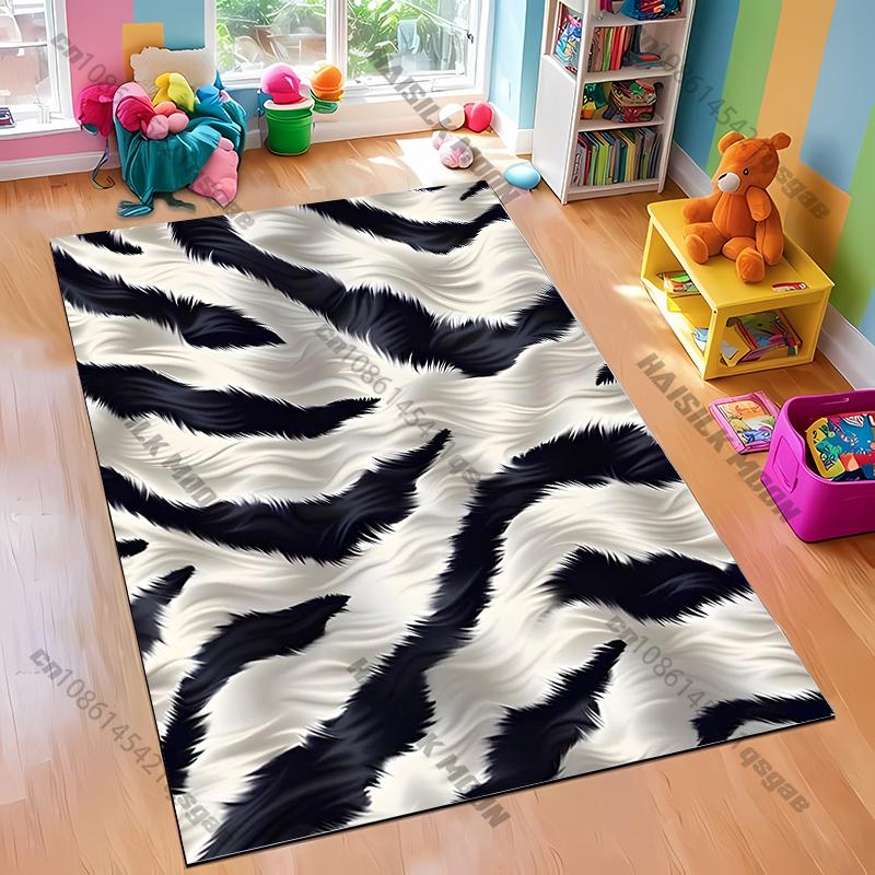 1PC Tiger Skin Theme Printed Carpet Rug for Living Room Bedroom, Office Areas, Durable Machine Washable Mat,Gift for Son Husband