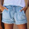 Women's Color Jeans Stretch Slim Fit Distressed Denim Shorts
