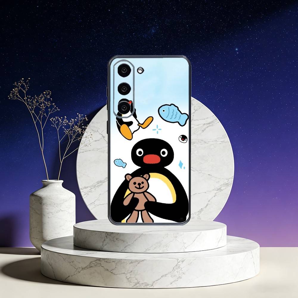 

Cute Art Pingu Penguin Phone Case For Samsung Galaxy A73,A72,A71,A70,A53,A52,A51,Others Soft Black Cover Samsung a32 5g