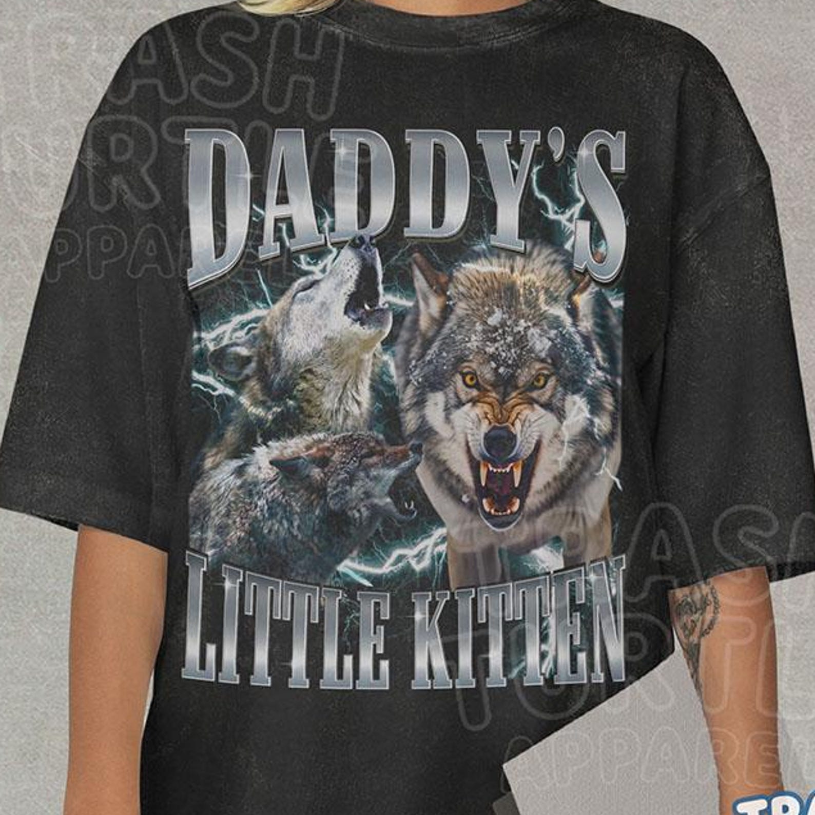 Daddy s Little Kitten Shirt, Funny Alpha Wolf Retro Tshirt, Vintage Wolf 90s T-shirt, Alpha Male T-shirt, Unisex Tee S